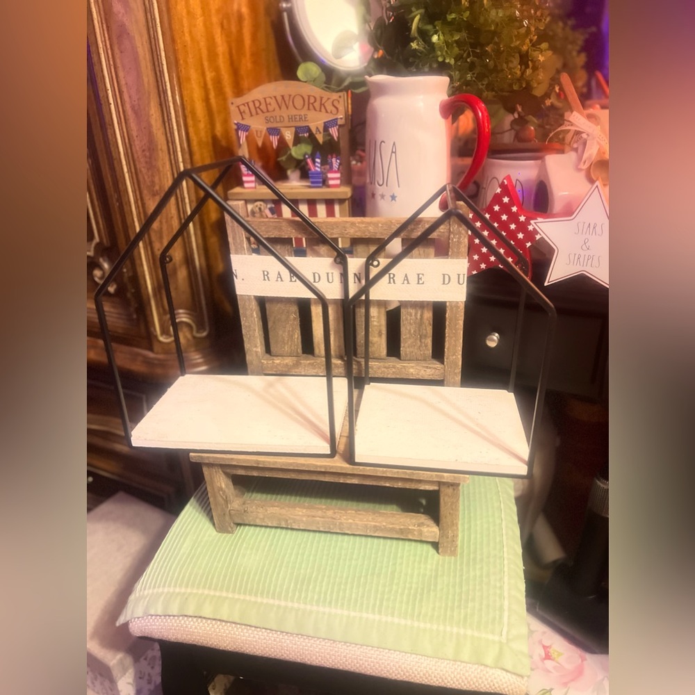 Set of 2 White Wood House Shaped Hanging Display Shelves